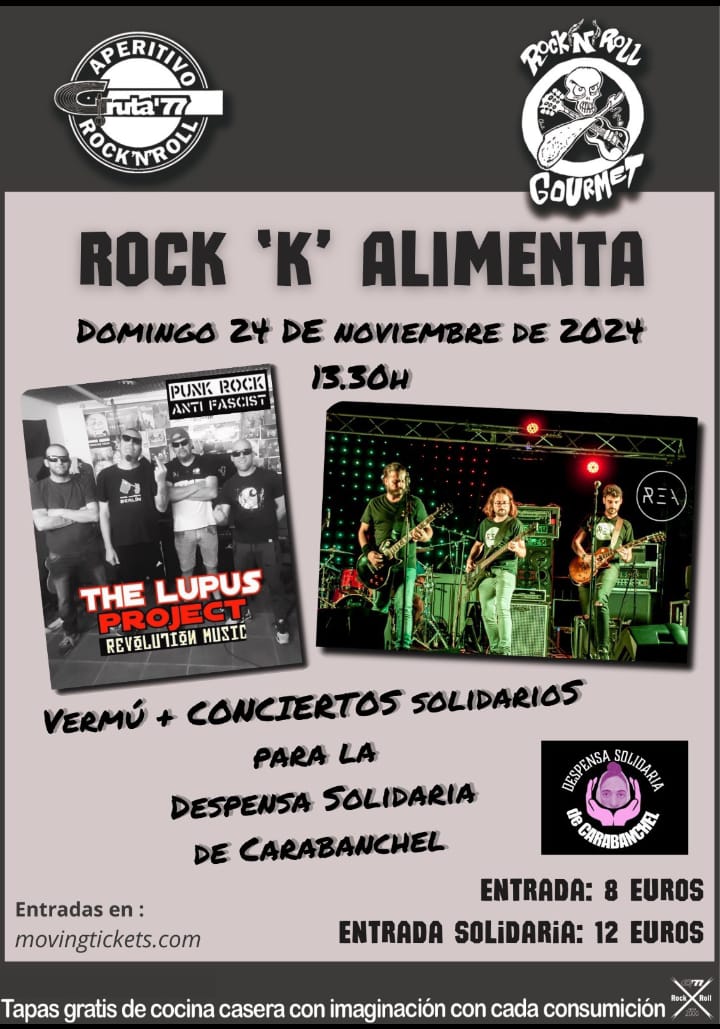 PSindicalEMT's tweet image. 🔴 La Despensa @DCarabanchel necesita con urgencia llenar su almacén. Cada día  necesitan ayudar a 
más personas sin recursos.

🗣️ El domingo 24 de noviembre 13:30h organizan #Vermú y #Concierto solidario en el @gruta77madrid

🎫 Entradas en movingtickets.com
#Solidaridad