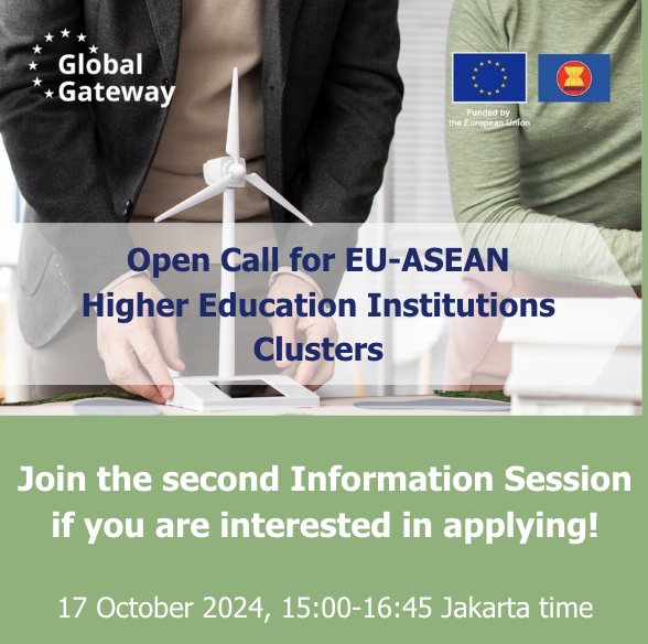 EuraxessASEAN's tweet photo. 📢 ❗️ Reminder: Tomorrow is the second info session on the Open Call for the EU-ASEAN Higher Education Institutions Cluster Grants. 

✒️Register here: https://t.co/pR7BI1NVO4 

#ASEAN #researchcooperation #researchermobility #greentransition #digitaltransformation #blueeconomy https://t.co/XnJOLSGGWC
