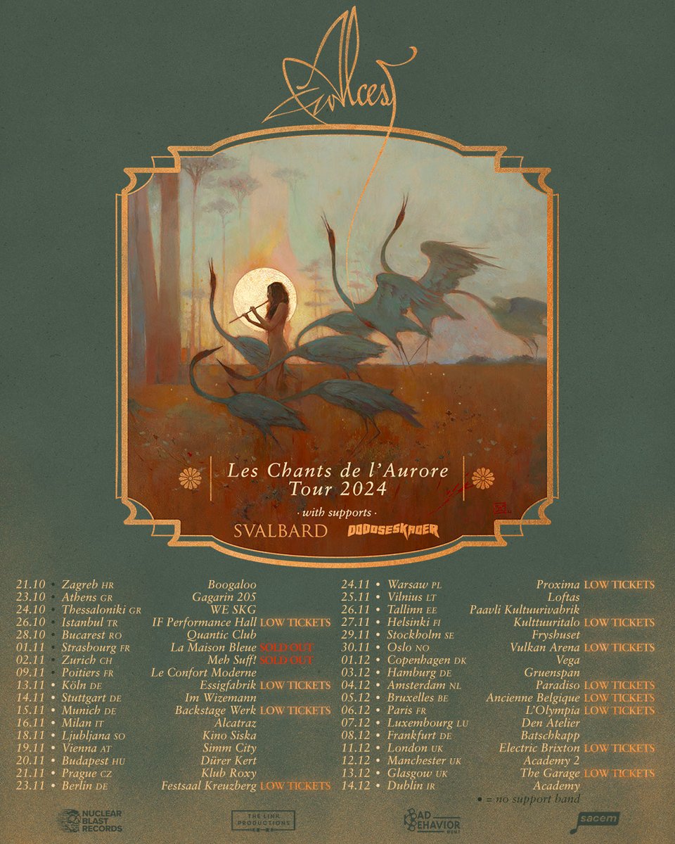 Low ticket warnings for our upcoming tour with <a href="/Alcestofficial/">Alcest</a> and Doodseskader!