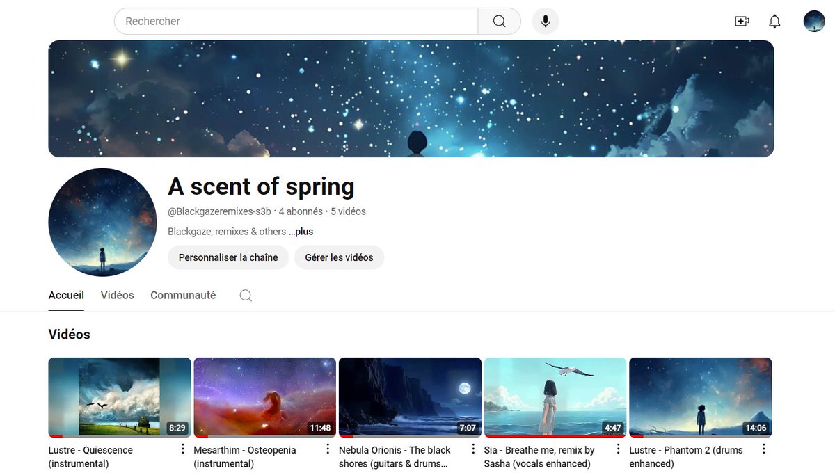 Amateurs de blackgaze, post rock et autres expérimentations musicales, je vous invite à vous abonner à la chaîne Yoube de remixes : A scent of spring
youtube.com/@Blackgazeremi…