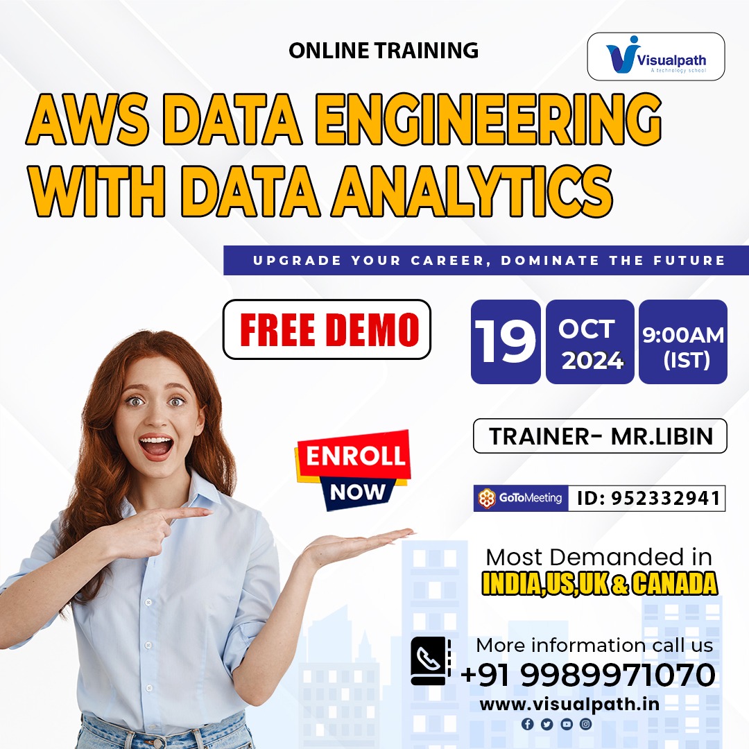 VisualpathPro's tweet image. Join Link: meet.goto.com/952332941
Attend Online #FreeDemo On #AWSDataEngineering with #DataAnalytics
Demo on: 19th October 2024 @ 9:00 AM (IST)
Call us: +91 9989971070
Visit: visualpath.in/online-aws-dat…
#aws #Hadoop #Scala #BigData #MySQL #ITskills #career #education #dataengineer