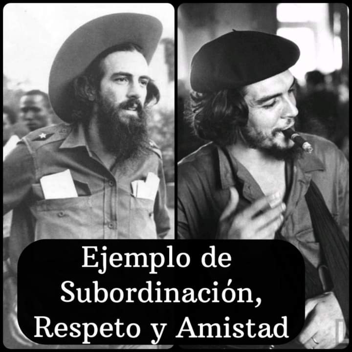 Ejemplo de subordinación, respeto y amistad..
#CheVive
#CamiloEsPueblo 
#CheYCamiloViven