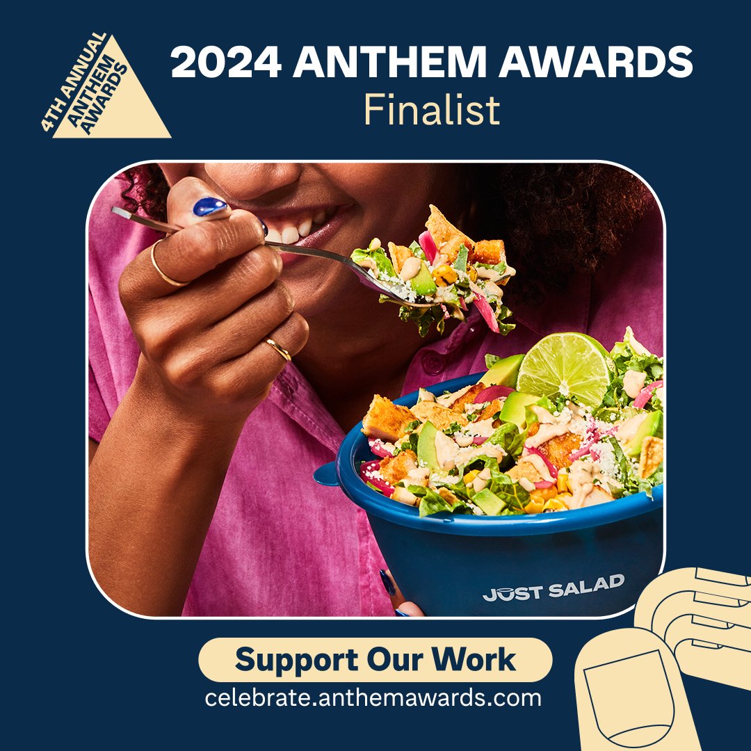 BBMG's work rebranding @JustSalad has been named a finalist in the 4th Annual <a href="/anthemawards/">anthemawards</a> in the Sustainability, Environment &amp; Climate category for campaigns &amp; branding. 🎉 

Vote at celebrate.anthemawards.com for their Anthem Community Voice Award. Give us a 🙌