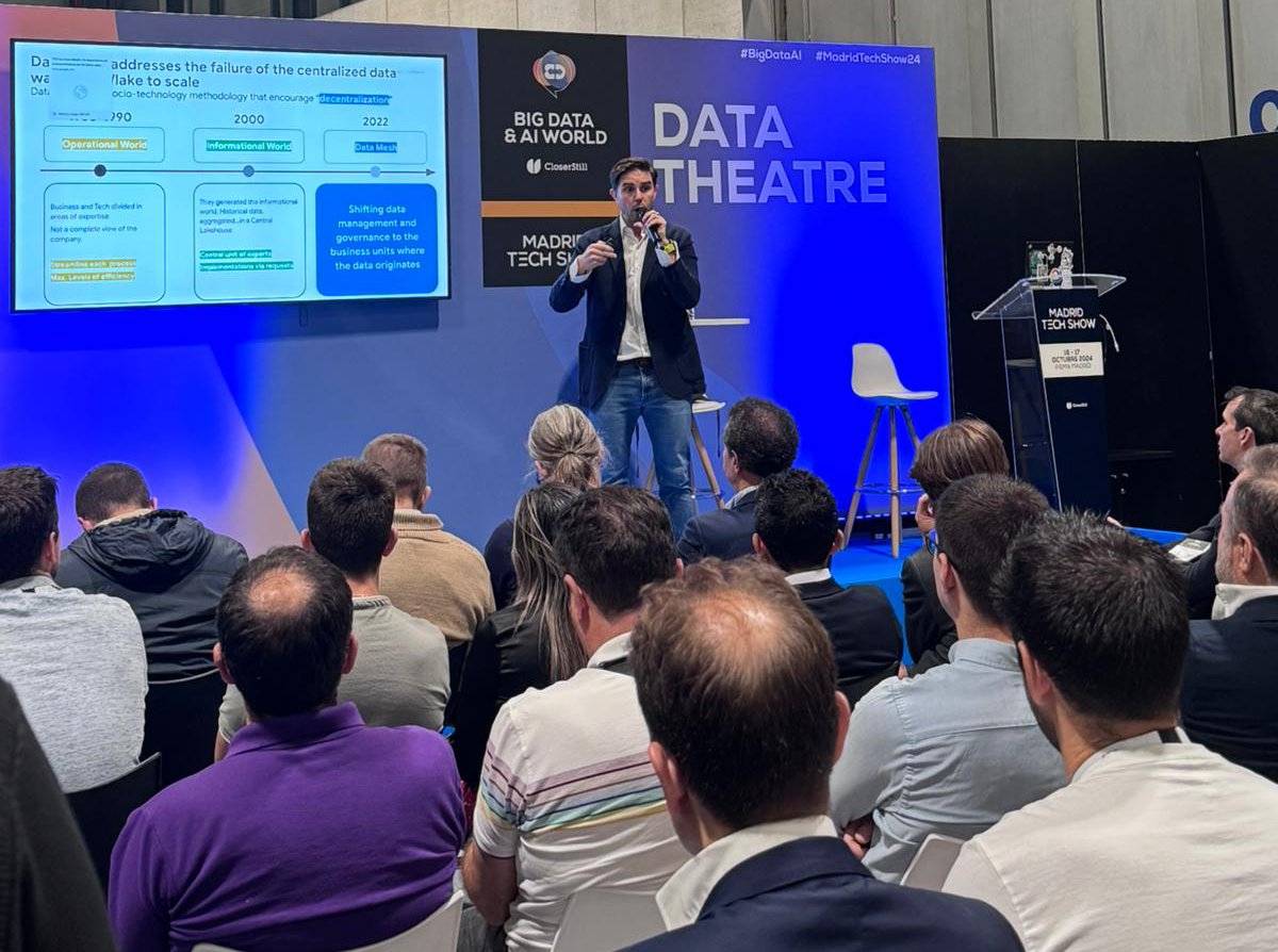 GoogleCloud_ES's tweet photo. 📣 Hoy estamos presentes en @MadridTechShow, con demos y charlas para acercaros nuestros últimos avances en #IA. 

Nuestro compañero Isaac Blázquez ha profundizado en la descentralización de datos para acelerar el valor de esta tecnología. #MTS24 https://t.co/430pIp03jn