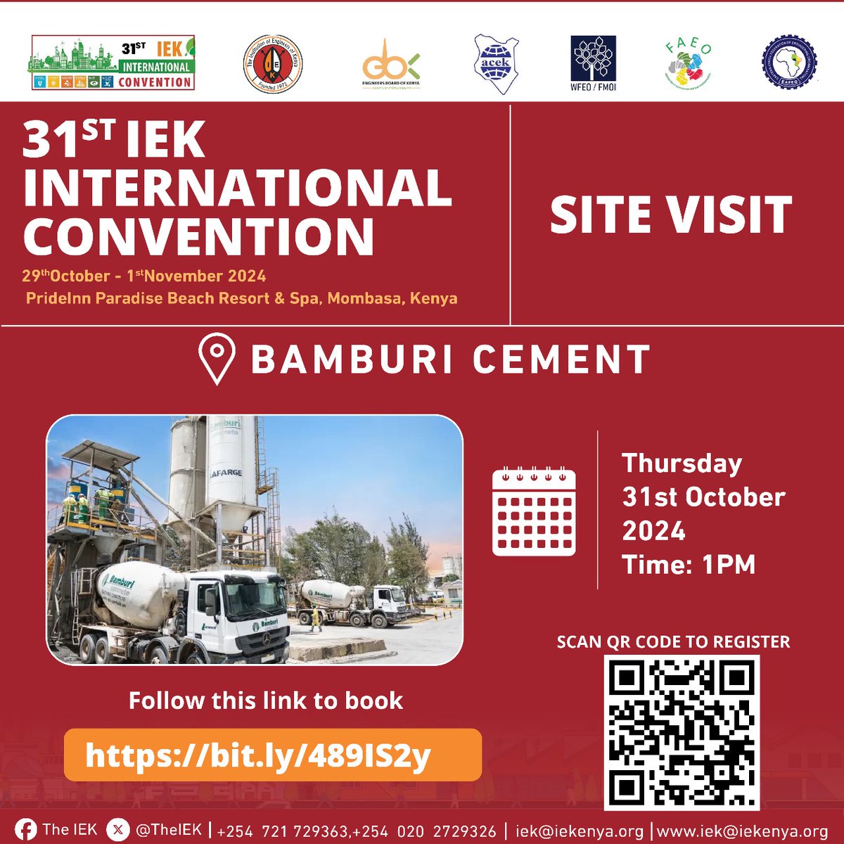 There's going to be various site visits to projects and industrial,what a way to experience &amp; discover the engineering behind some infrastructure projects, network with top professionals in the industry .
#Register 
#Attend 
#31stIEKConvention 
book.iek.events/events/RVYtMjM…
#WeareIEK