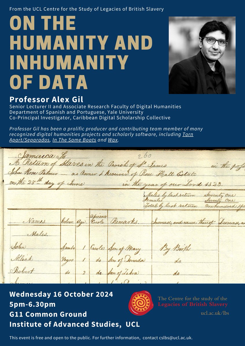Today at UCL: Alex Gil on the humanity and inhumanity of data!