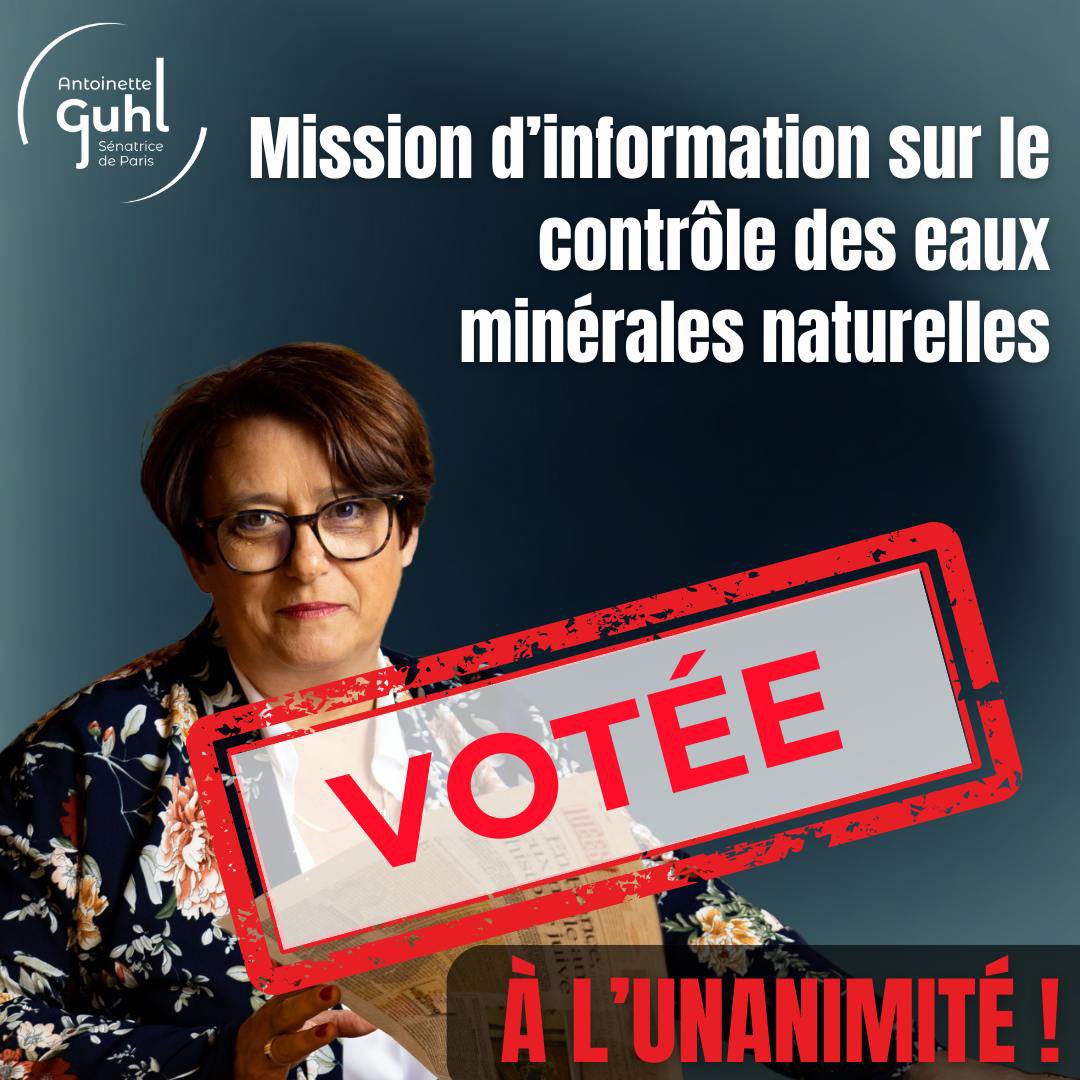 C’est adopté! 

Le rapport de la Mission d’information sur le contrôle des traitements des eaux minérales naturelles et de source, voté à l’unanimité en Commission des Affaires économiques du Sénat.