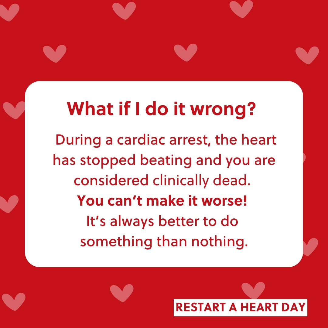 KIMShospital's tweet image. Today is Restart a Heart Day ❤️

For every minute CPR is not performed on a cardiac arrest victim, their chances of survival drops by 7-10%.

Let’s spread the word and save lives! 💪 #RestartAHeartDay #CPRAwareness #SaveALife