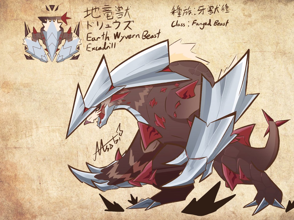 AAAzureAsobibi's tweet photo. Monhunt style Excadrill, a fanged beast that can go toe to toe with monsters like Zinogre, able to fold up its horn and claws into a drill shape that pierces the earth
#MonsterHunter #Pokemon #pokemonfanart https://t.co/roILeKXLnl