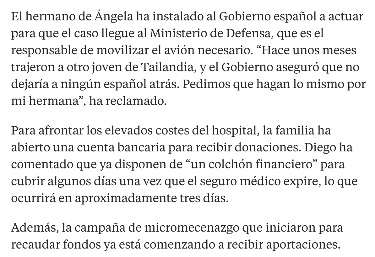 Así funciona un bulo y la problemática de los Ceciarmy

1. Una chica en Tailandia sufre un accidente que gracias a la maravillosa sanidad privada la familia se está apunto de arruinar.
 
2. Según la propia familia la consul española ya tiene todos los trámites listos para lanzar