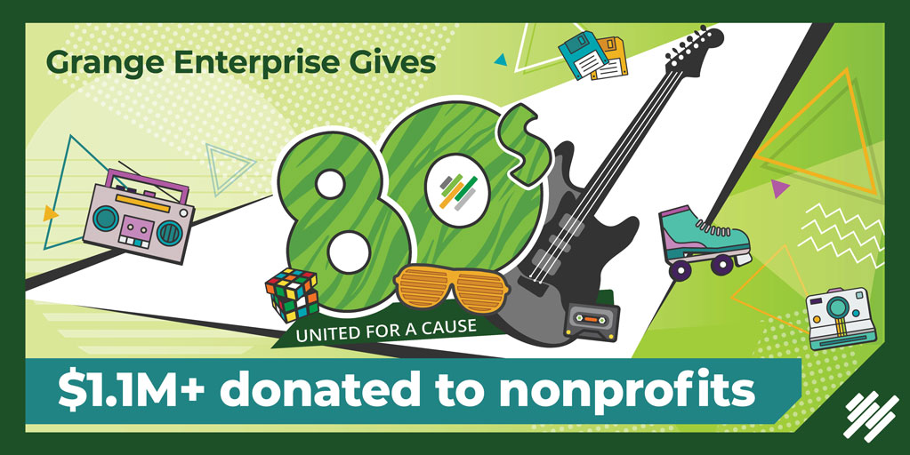 GrangeInsurance's tweet photo. Our Grange Enterprise Gives campaign raised $555,000, and with our Foundation match, that total exceeds $1.1M! Thanks to our amazing associates for their generosity in supporting organizations throughout our communities like @UWCO. 💚 #GrangeEnterpriseGives #LifeAtGrange https://t.co/Xgj0ZMLaoZ