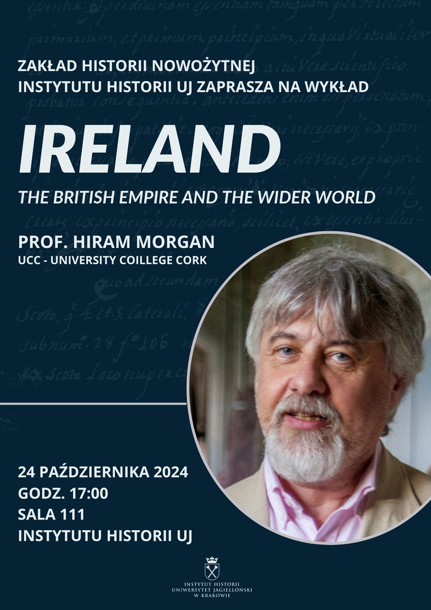 Hiram Morgan (@hiramjmorgan) on Twitter photo Just in case anyone's in Krakow next week. I'm speaking at the Jagiellonian's Institute of History. #IrishStudies #Ireland <a href="/IrlEmbWarsaw/">Ireland in Poland</a> Just in case anyone's in Krakow next week. I'm speaking at the Jagiellonian's Institute of History. #IrishStudies #Ireland <a href="/IrlEmbWarsaw/">Ireland in Poland</a>