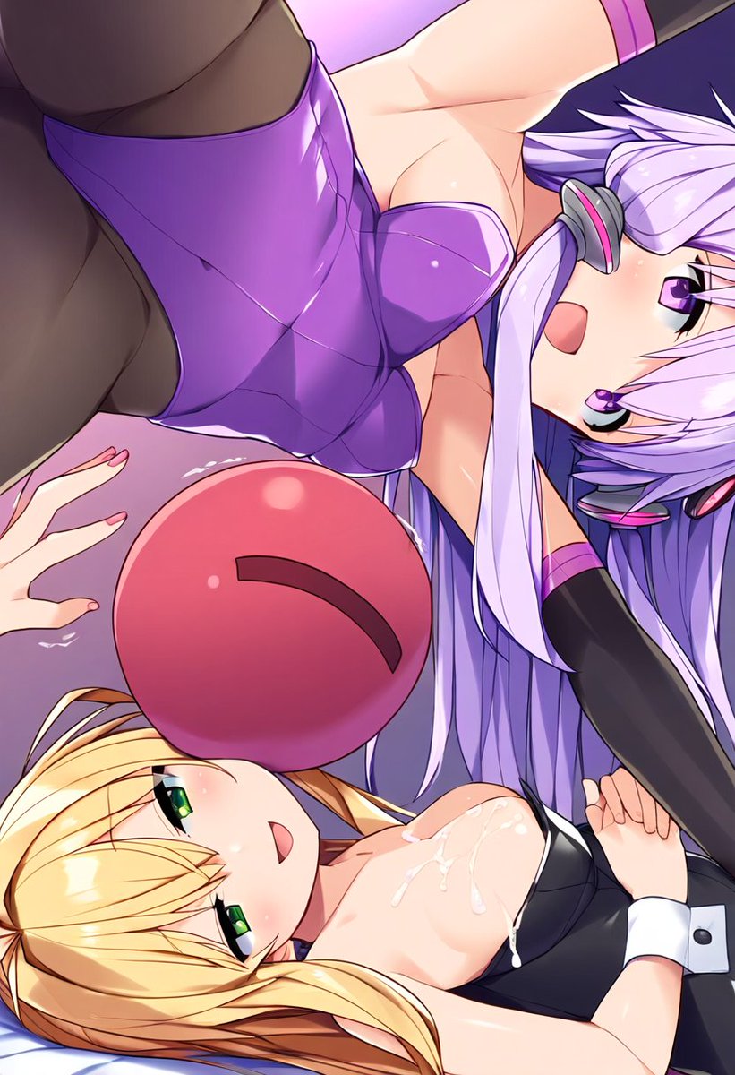 AIくんにもち絵を元にバニーゆかりさんとバニーマキさんにちんぐり返しにされてから、ちんちんをじーっと見つめられるだけで射精してしまう雑魚マゾ冒険者のえっち絵を描いてもらおうとしたら何か凄いのが出てきて笑っちゃったやつ 