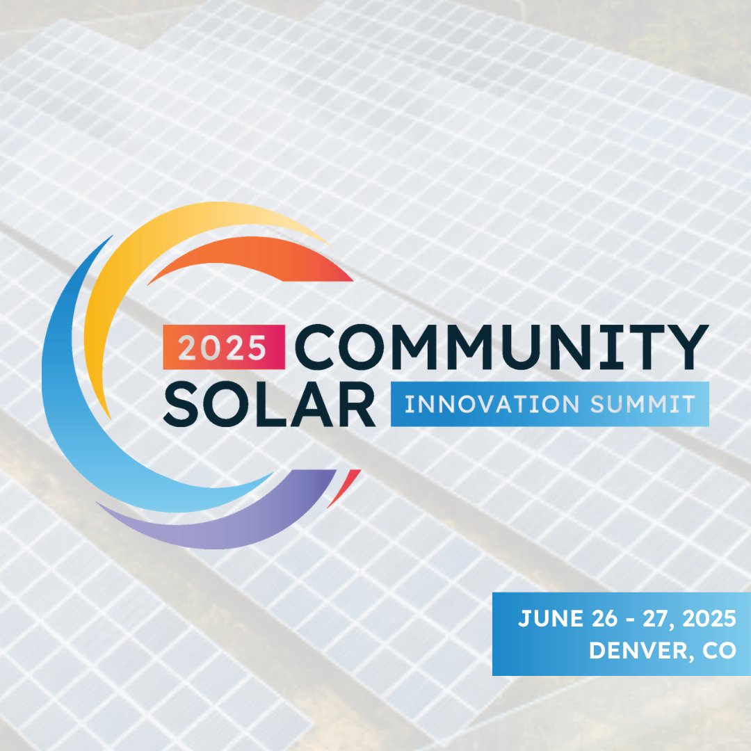 SolarAccess's tweet photo. 📢Registration for the 2025 #CommunitySolarSummit is now open! The Summit will dive into interconnection, access and inclusion processes for LMI customers, alternative market pathways, DERs, and more. ☀️

We’ll see you in Denver on June 26-27!
https://t.co/AKm0JHyE9X https://t.co/QqIhsosWga