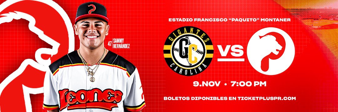 Tus Leones de Ponce inauguran la temporada 2024-25 recibiendo la visita de los subcampeones, Gigantes de Carolina.

Ya los boletos de Palco y Entrada General para el Juego Inaugural y para la Temporada están disponibles en ticketpluspr.com