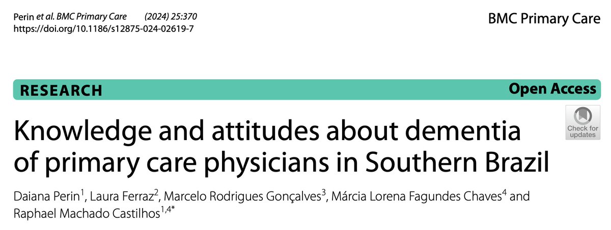 Take a look our recente paper about knowledge and attitudes about dementia in primary care physicians in Souther Brazil. <a href="/ppgcm_ufrgs/">Programa de Pós-Graduação em Ciências Médicas</a> <a href="/HCPA_/">HCPA</a>.