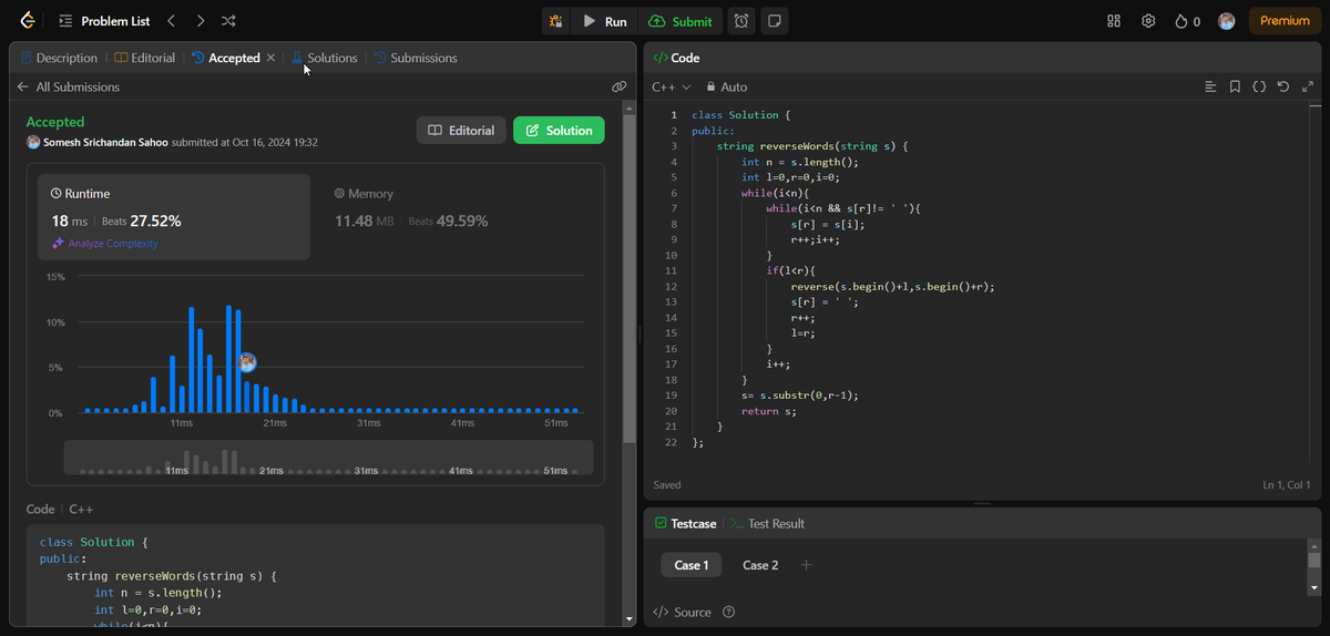 me__somesh's tweet image. Day 23 of the #75daysofleetcode challenge! 🔄 Solved #ReverseWordsInAString and #ReverseStringII today. Flipping strings and leveling up my #DSA skills! 💪 #LeetCode #Challenge #CodingJourney #100DaysOfCode #CodeNewbie #programming