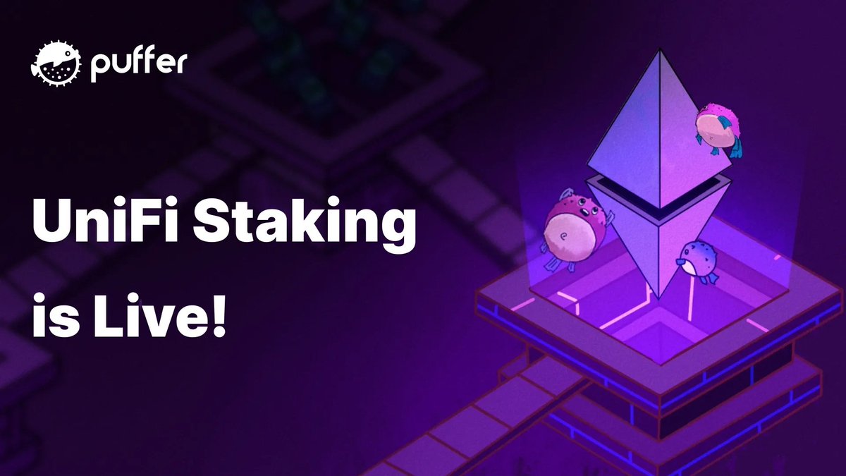 📣 UniFi Staking &amp; Withdrawals Now Live! 🐡

Stake your pufETH in the <a href="/puffer_unifi/">Puffer UniFi 🐡⛓️</a> Vault to earn boosted Puffer Points for Season 2 and help fight Ethereum’s fragmentation! ✊

While staking, you’ll also receive UnifiETH, which will be useable as a native yield gas token once