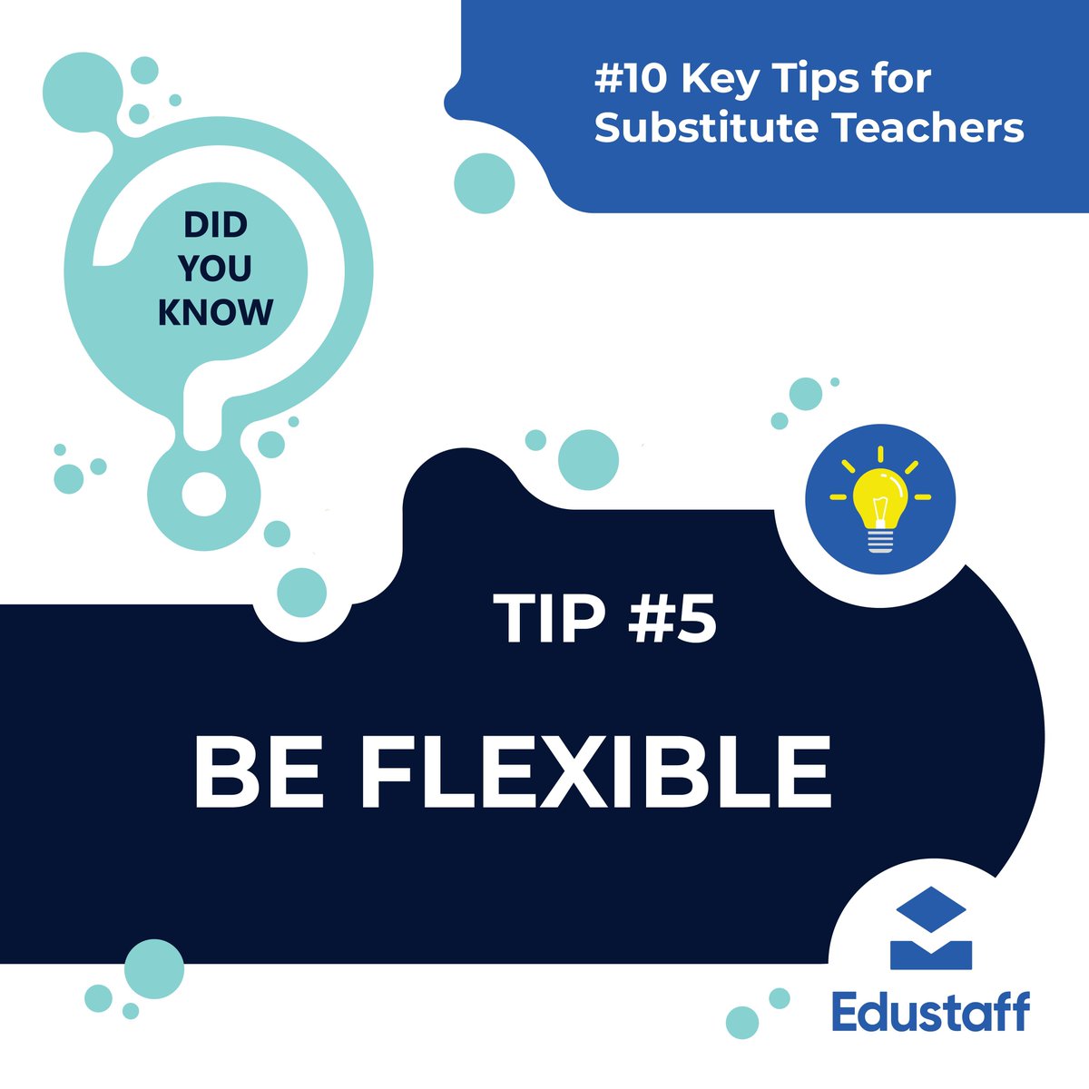 EdustaffLLC's tweet photo. Be Flexible 😉
•Be ready to adapt if things don't go as planned. Have backup activities or educational games ready.
•Stay calm and patient when faced with unexpected challenges.
#didyouknow #edustaff #excellenceinstaffing https://t.co/scKZGLFCpp