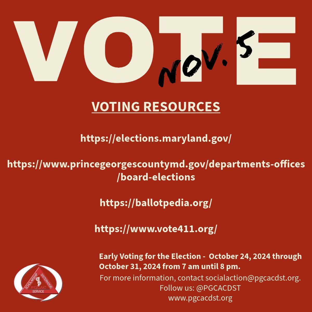 Do your research. #DST1913 #PGCAC #PGCACSocialAction #ElectionSeason