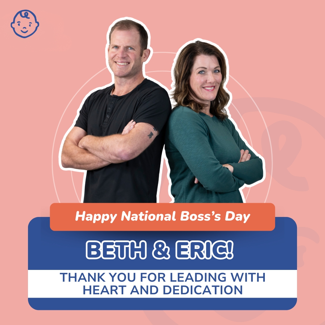 BusyBabyMat's tweet photo. Happy National Boss’s Day to our amazing founders, Beth &amp; Eric Fynbo! 💛 Your leadership and passion inspire us every day. We’re so proud to be part of the Busy Baby family. Thank you for everything! 🌟 #NationalBossDay #BusyBabyFamily #ThankYouBethAndEric https://t.co/OmL5inWud1