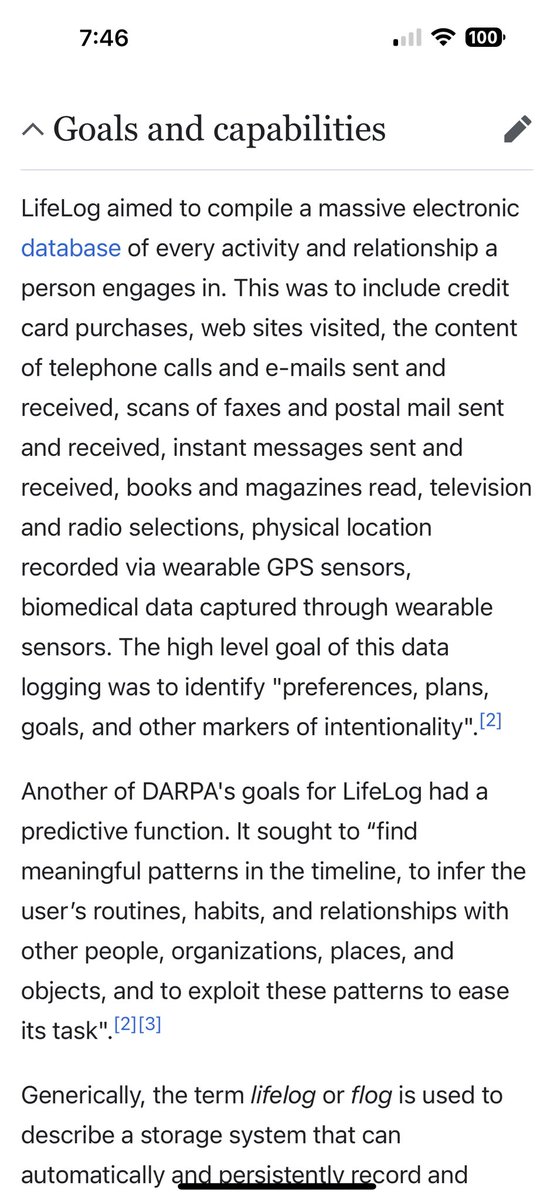 BritneysApple's tweet photo. Spectrum was a DARPA program Lifelog. It was cancelled due to privacy concerns. Little did we know it was just transferred to PRISM. https://t.co/PuYzESPsXP