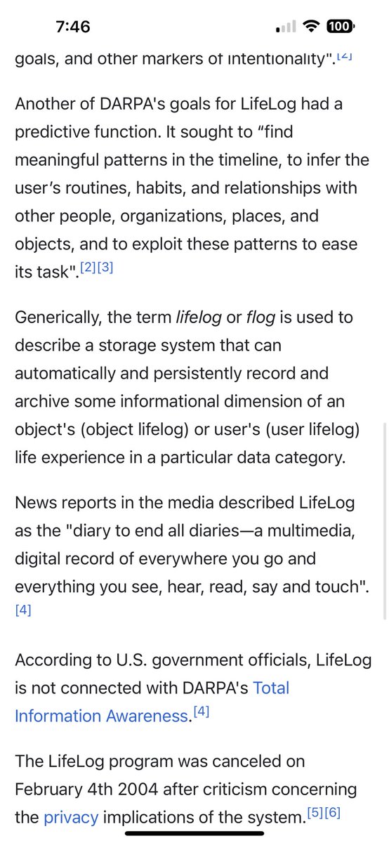 Spectrum was a DARPA program Lifelog. It was cancelled due to privacy concerns. Little did we know it was just transferred to PRISM.