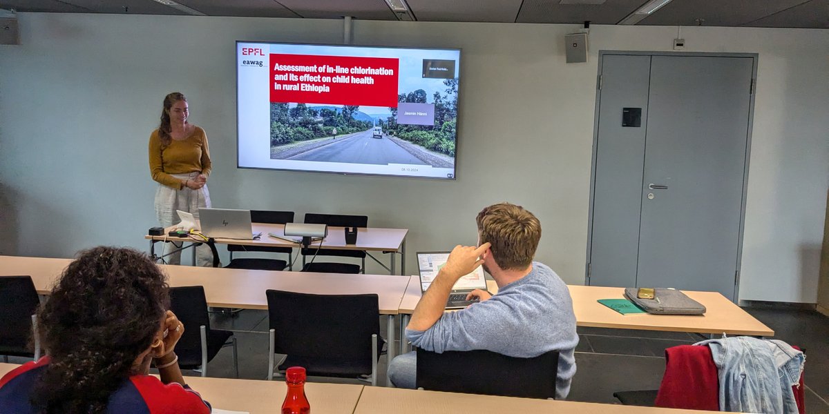 Jasmin Hänni, MSc Env Eng student at <a href="/EPFL/">EPFL</a>, presented her Master's thesis at #Eawag. She worked in the WSM group under Regula Meierhofer on the impact of in-line chlorination on water quality &amp; child health in Ethiopia. sandec.ch/wsm <a href="/EawagResearch/">Eawag</a>