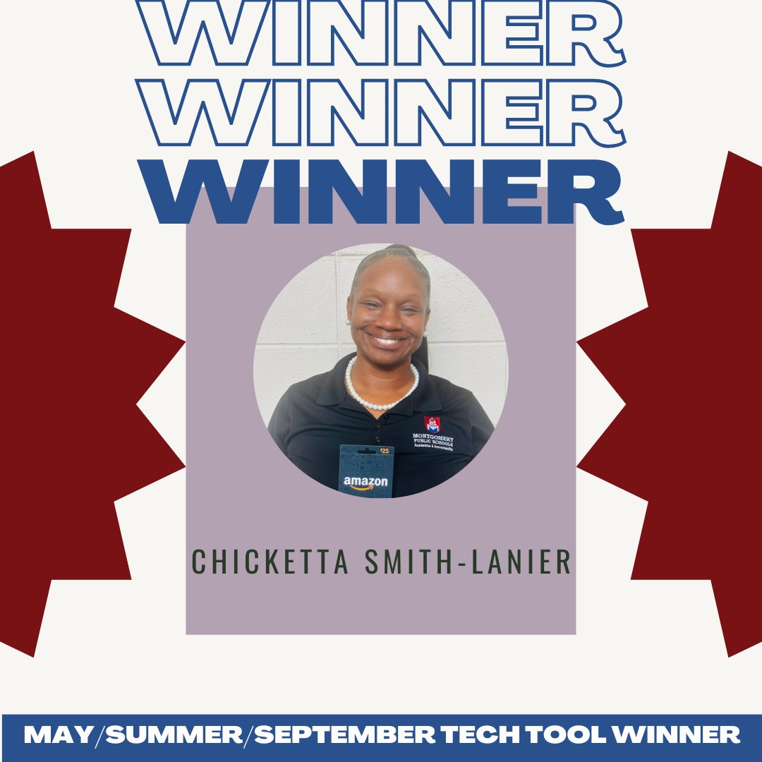 MPS EdTech (@mpsedtechnology) on Twitter photo Congratulations to Chicketta Smith! She's our Technology Tech Tool winner. <a href="/MPSAL/">Montgomery Public Schools</a> Congratulations to Chicketta Smith! She's our Technology Tech Tool winner. <a href="/MPSAL/">Montgomery Public Schools</a>