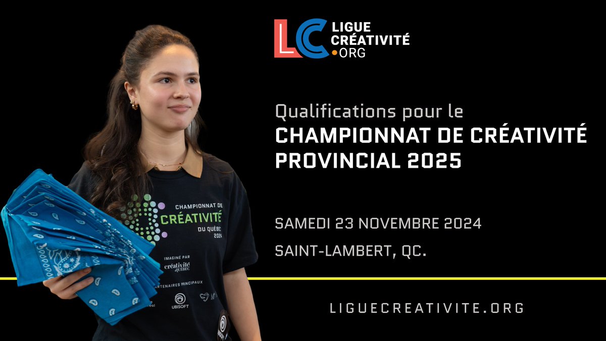 🎉 À l'attention des écoles du Québec : les Qualifications acceptent maintenant le 2e cycle aussi ! 🎉

👉 Plus de détails sur les Qualifications :
liguecreativite.org/championnats/q…

#LigueCréativité #Championnat #Créativité #Secondaire #Éducation #Jeunesse #Compétences #JouteCréative #CQ
