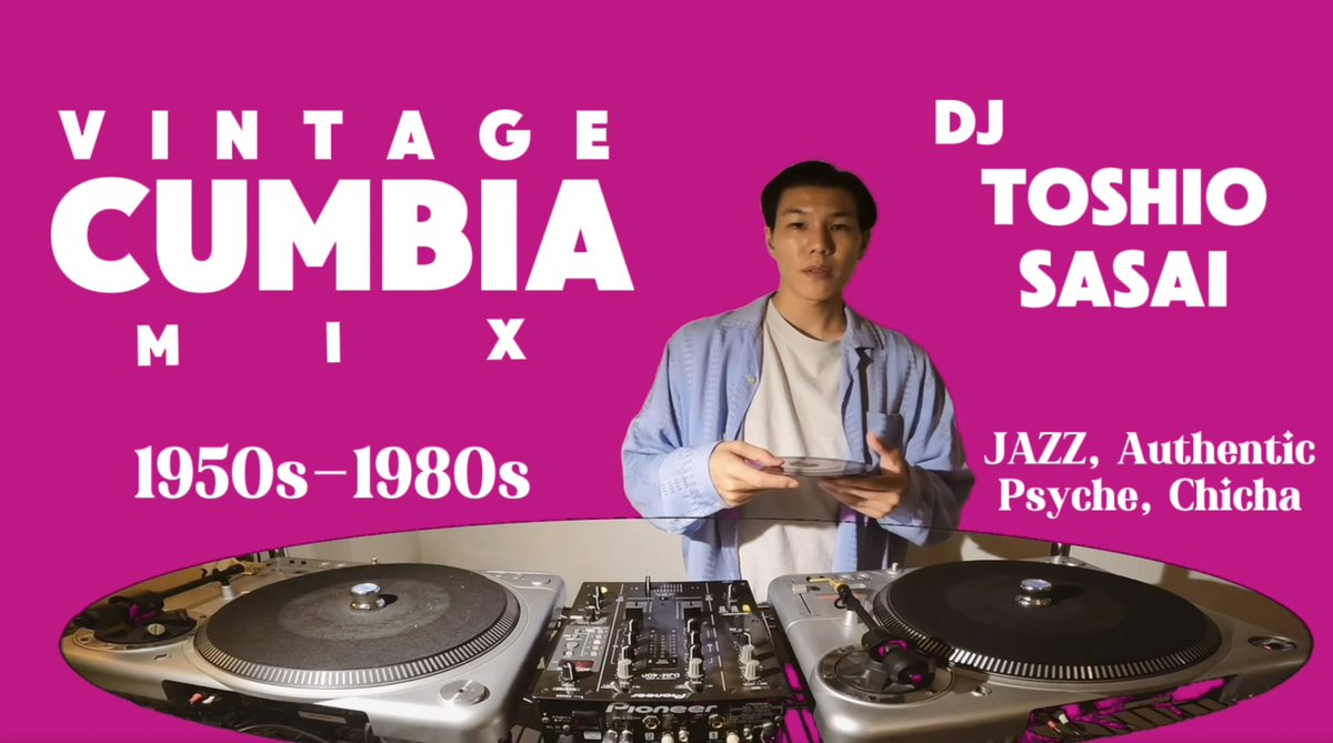 【YouTube Uploaded!!】

新しいミックスをYouTubeにアップしました。
南米はコロンビアやメキシコなどから、クンビアという音楽のミックスです。
50年代のジャズから70年代のサイケデリックなものまで、キラーでかっこいいもののみチョイスしました。
ぜひみてください！

youtu.be/BO-i-ulH5Ws?si…