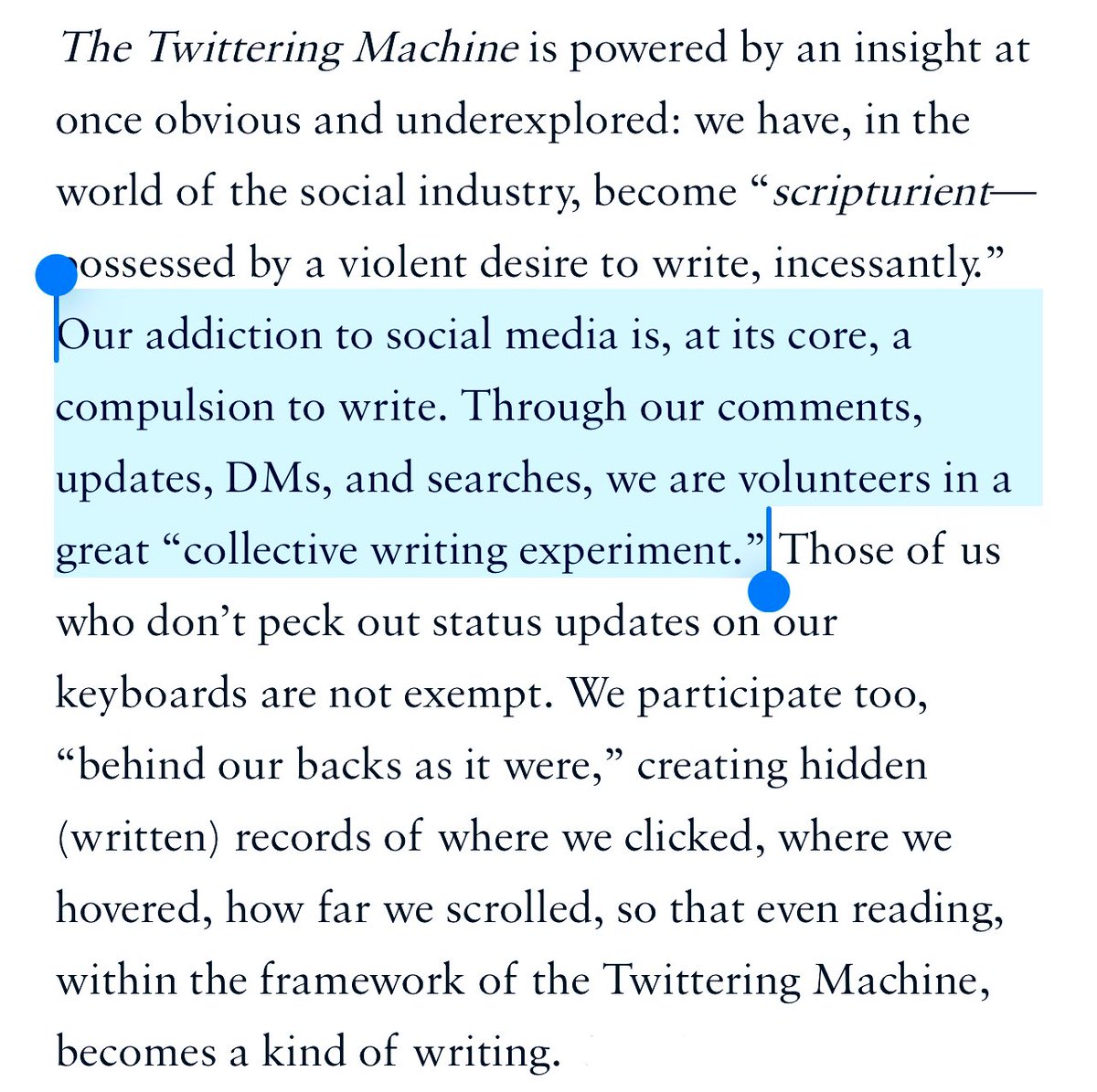p.s. our addiction to social media is actually a compulsion to write