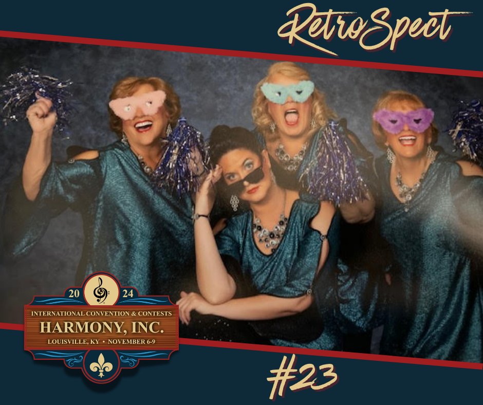 These Area 4 Associates are ready to live it up on the contest stage in their first IC&amp;C appearance. Presenting contestant #23, RetroSpect!

For more info about convention, visit harmonyinc.org/ICC
#HILouisville #ICC2024