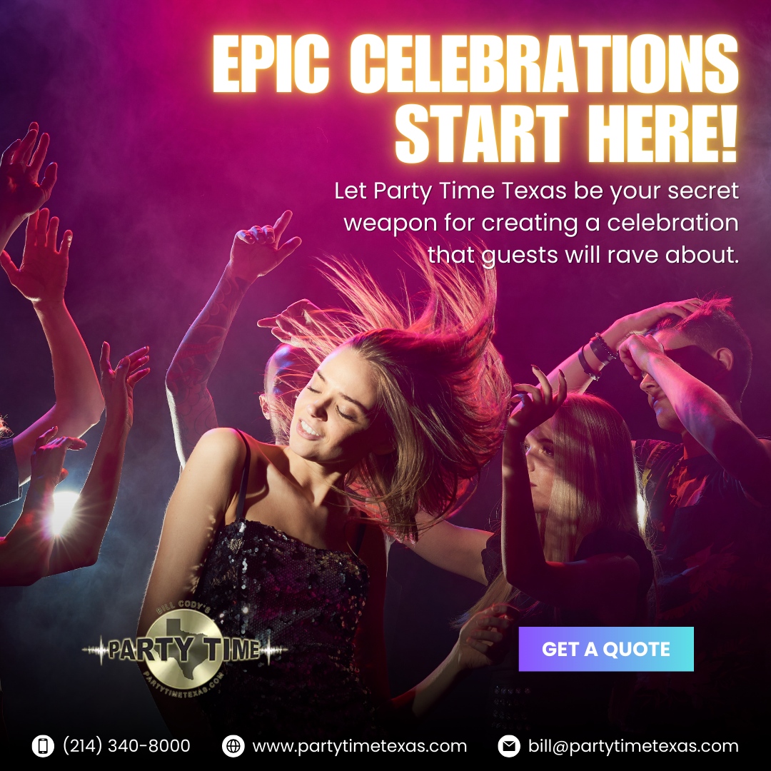 DJBillCody's tweet photo. Your celebration deserves a touch of magic, and Party Time Texas is here to deliver! 

Let us be your secret weapon for an event your guests will rave about long after the last song plays! 🎤 

🌐 https://t.co/TBovjIMFYV

#BillCodysPartyTimeTexas #DallasDJ #PlanoDJ #FriscoDJ https://t.co/MhHMulEn5O