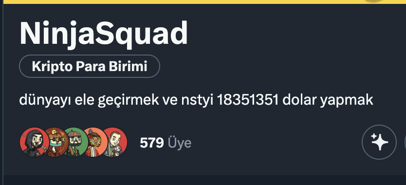 Ninja Squad twitter topluluğu 600 kişiye ulaştı 🔥

Listeyi takip ederken lütfen hepsini bir günde takip etmeyin, günlük 100-150 kişinin üzerini takip ederseniz hesap bi kaç günlüğüne kısıtlanabilir. 

Burası 1000 üzerine ulaşacak ve herkes birbirini takip ettiğinde bir gönderiye