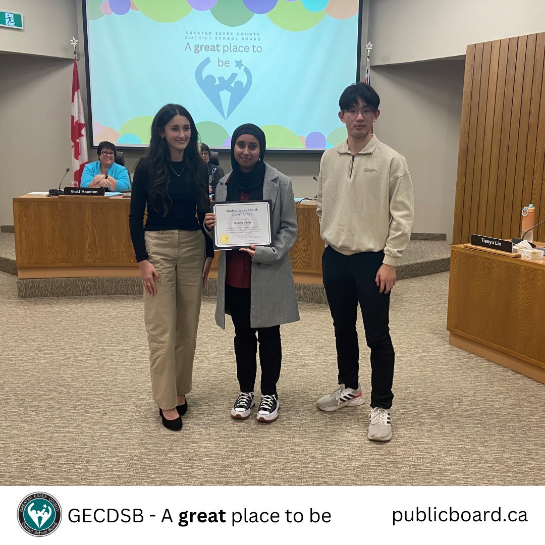 The Student of the Month for October is Sabeeka Haider, a Grade 12 student at Riverside Secondary School. Sabeeka is an excellent role model for the theme, "passion for learning." Her impressive academic record, engagement in extracurricular activities and her school leadership