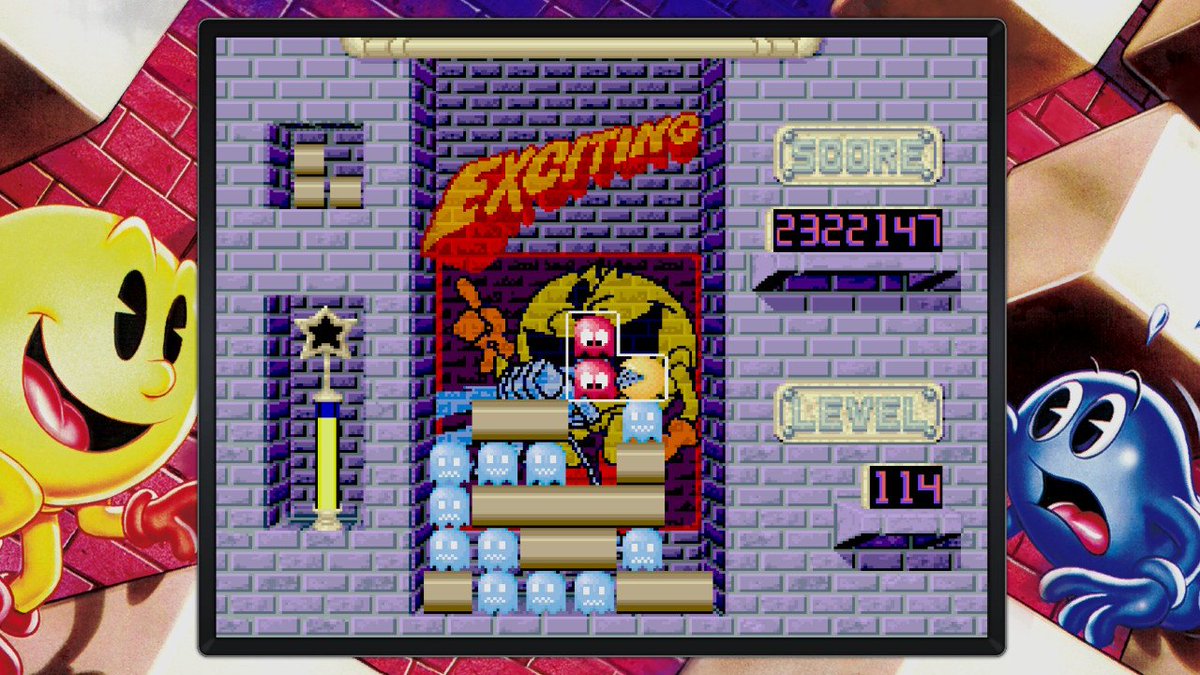 thek25's tweet image. いろいろなコズモギャング・ザ・パズル。
1枚目はパックマンミュージアム+収録のパックアタック(当時コズモギャングだとキャラが分からないかもだったからパックマンに差し替えたかんじ？)。
2枚目はアーケード版(アケアカ)。
そして3枚目がスーパーファミコン版。