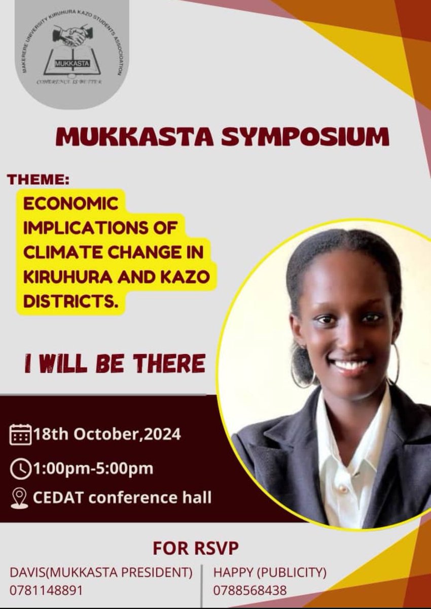 mukkasta1's tweet image. "JOIN THE CONVERSATION!
You're invited to the MUKKASTA Symposium &amp;amp; Debate Session!
Theme: Economic Implications of Climatic Change in Kiruhura and Kazo
#ClimaticChange#EconomicImplications#Sustainability#CommunityEngagement"