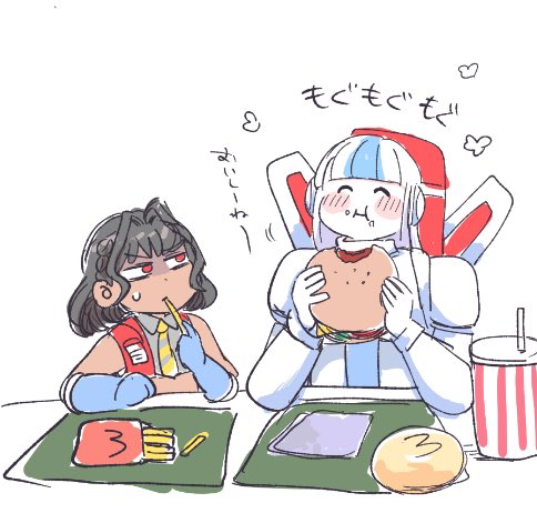 maaasenyooo's tweet photo. いっぱい食べよう！美少女スカファとスタスク https://t.co/av2NBwV87I