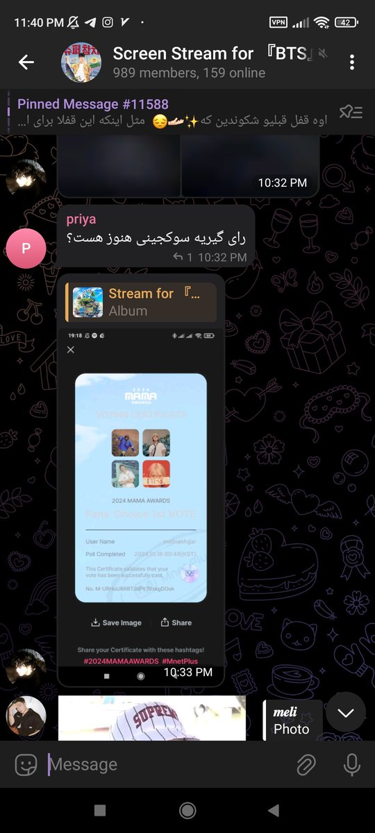 vreporttt's tweet photo. Indian Armys then bangladeshi armys now Iranian armys are not voting for taehyung. This GC have 1k member. All are saying to not vote V. This is so fcking ridiculous....... What tae did to u armys to get this treatment from u all   ? https://t.co/0PRAJB13iv
