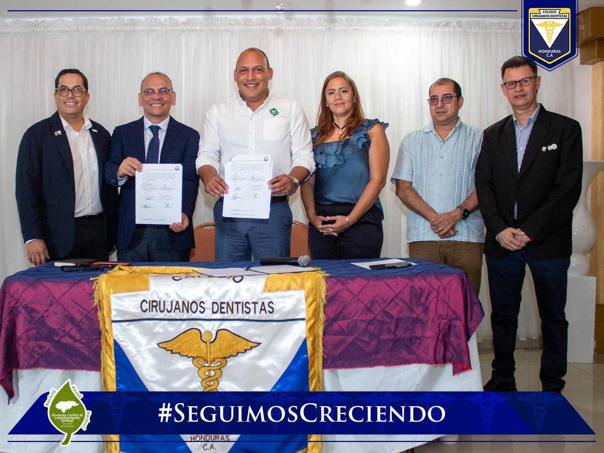 ¡No hay gremio en el 🌎 que no se vea afectado por el cambio climático! Por ello, el Colegio de Cirujanos Dentistas de Honduras y los #JCCG🍃 reafirmamos el trabajo en equipo para la resiliencia climática en 🇭🇳 y LATAM. El combate al cambio climático es hoy, es tiempo de actuar🙌