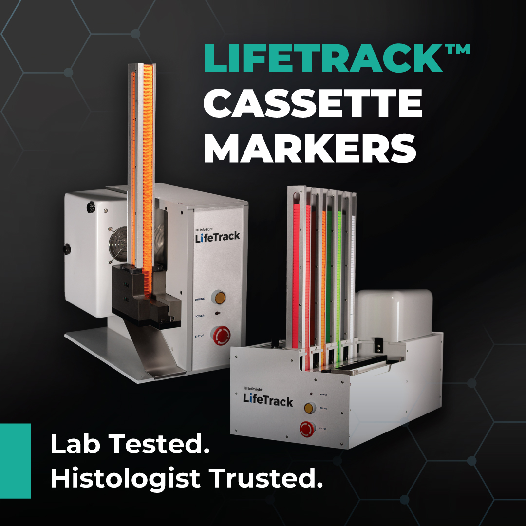 What if we told you there was a better way to track samples in your lab? 

LifeTrack cassette laser markers print high-resolution, high-contrast text and barcodes that scan quickly and easily. 

Learn more at InfoSight.com/LifeTrack. 

#histotechnology #histology