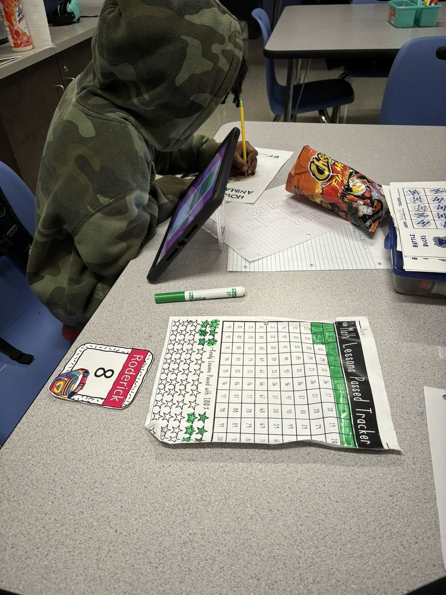 Students taking accountability of their learning in <a href="/JeanvilleEBE/">Mrs.JeanvilleEBE</a> room by tracking the iReady math lessons they have passed ✨#EBElionPRIDE #cpsbest