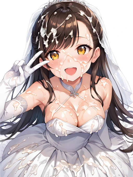 ウェディングドレスぶっかけ 