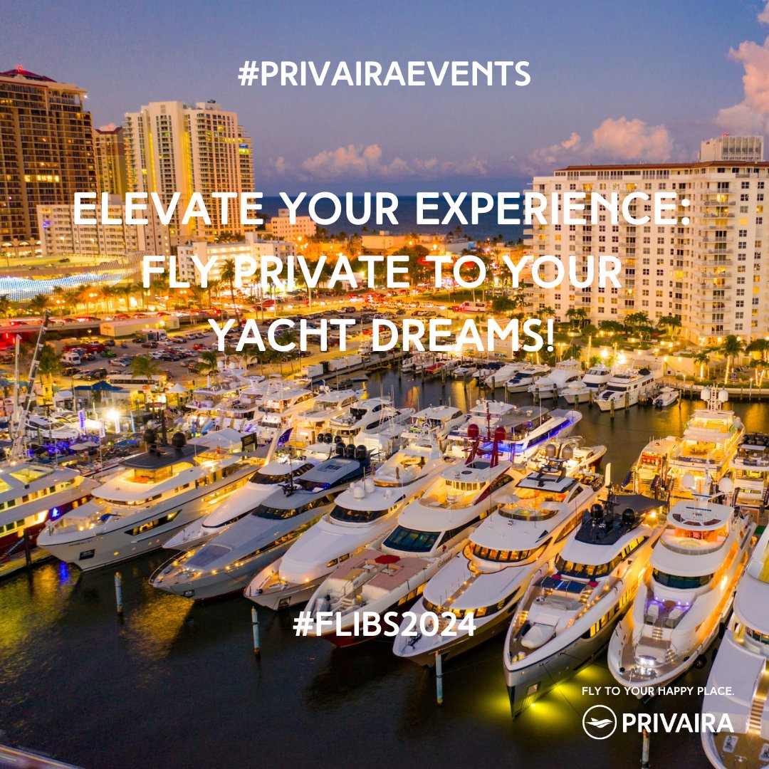 ELEVATE YOUR EXPERIENCE: FLY PRIVATE TO YOUR YACHT DREAMS! Arrive at the 2024 Fort Lauderdale International Boat Show in style. 

​🔗 To inquire call/text (561) 886 - 1294​
#PRIVAIRA #TravelInStyle #VIPTravel​ #FLIBS2024 #Privaira #YachtingLife #PrivateJet #FlyPrivate