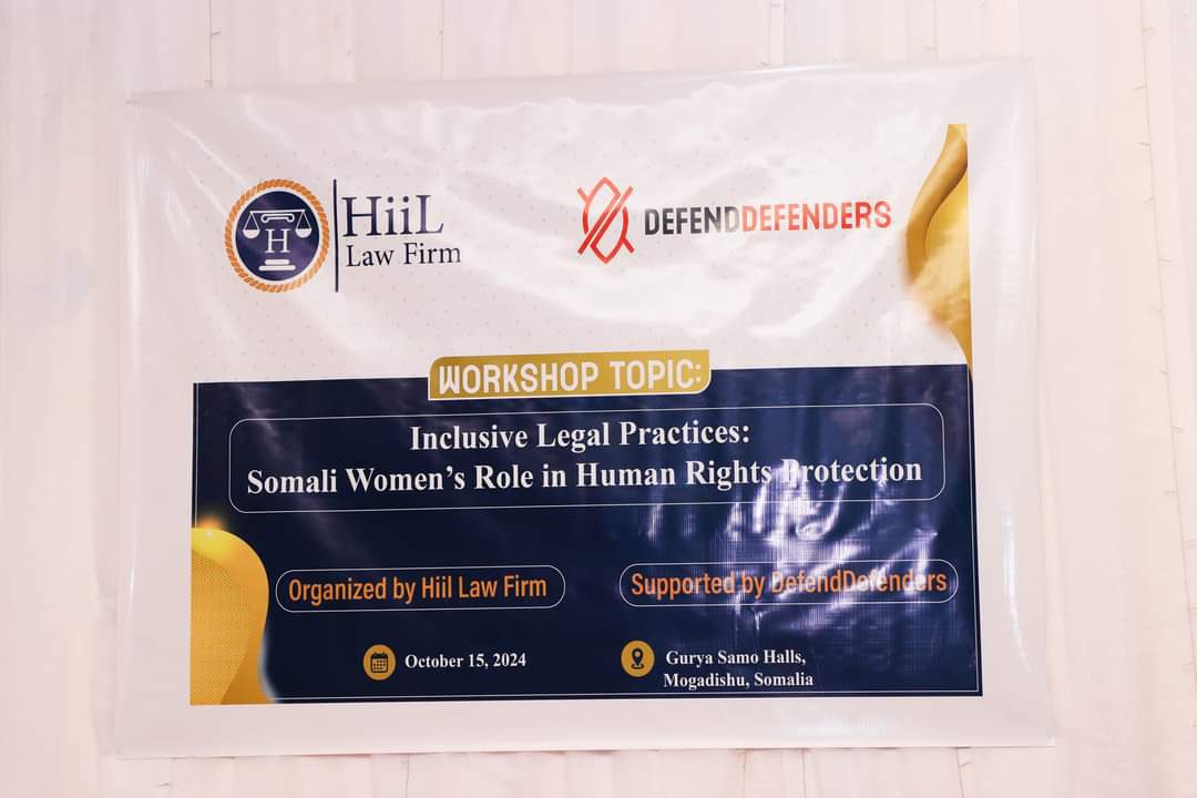 hiillawfirm's tweet photo. Excited to share that our training for female lawyers in Mogadishu, focused on "The Role of Somali Women in Protecting Human Rights," has successfully concluded. Huge thanks to @DefendDefenders for their support and to all participants! #InclusiveLegalSystem https://t.co/0dL4Pq2klm