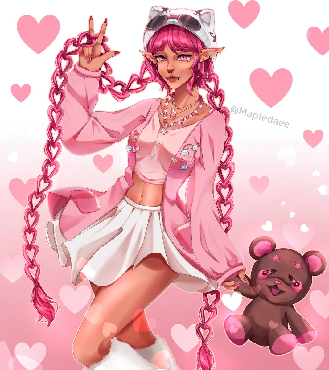 MapleDaee's tweet photo. Entry for @Avi_Devs 's Art contest! The hair is adorable, loved drawing it!
#AviDevsAC
(Close up in thread) https://t.co/3tmDOvJHel