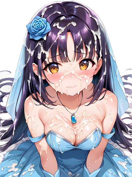 青ドレスぶっかけ 