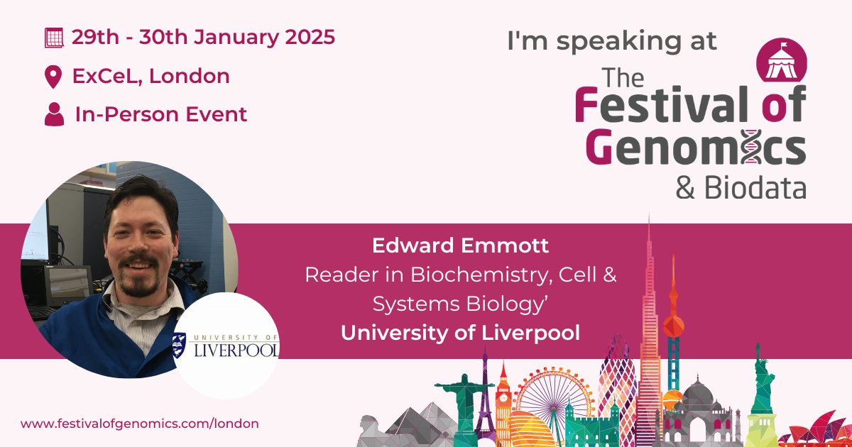 I'm pleased to share that I will be speaking at The Festival of Genomics &amp; Biodata, taking place on the 29th-30th of January 2025 at ExCeL London. Registration is free for over 90% of attendees - register now to join me in January.
hubs.la/Q02TpxPP0
#FOG2025