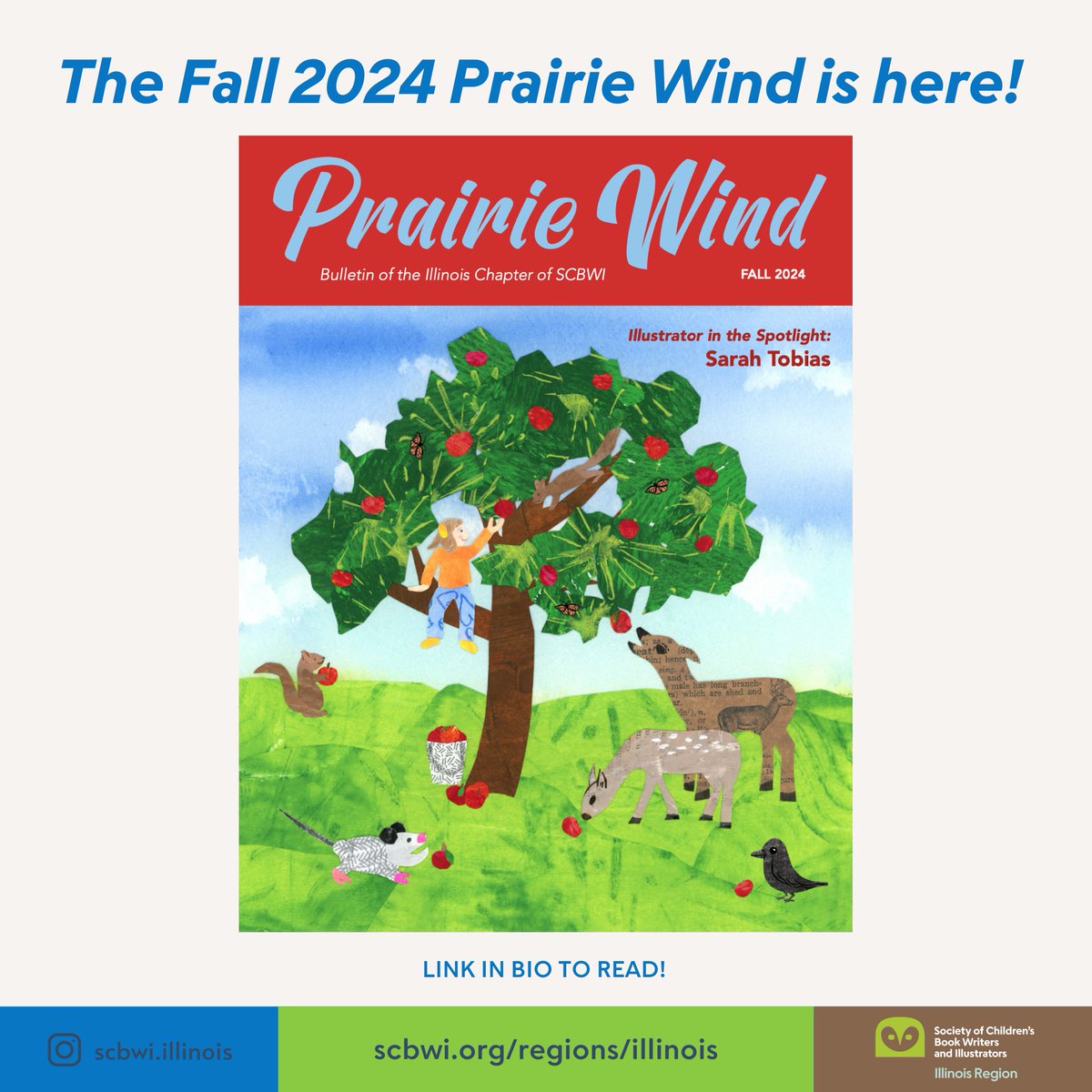 The Fall 2024 SCBWI-IL bulletin 'Prairie Wind' is out! Head over to the link in our bio to read the latest edition!